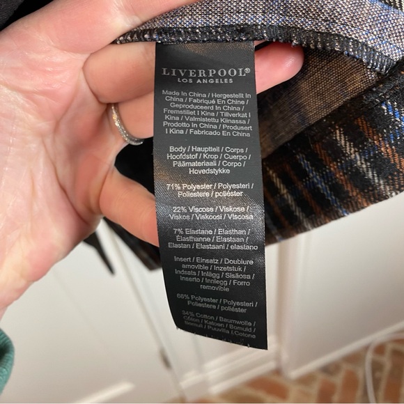 Liverpool Dickey jacket Blazer brown tan blue plaid size medium - Picture 4 of 10